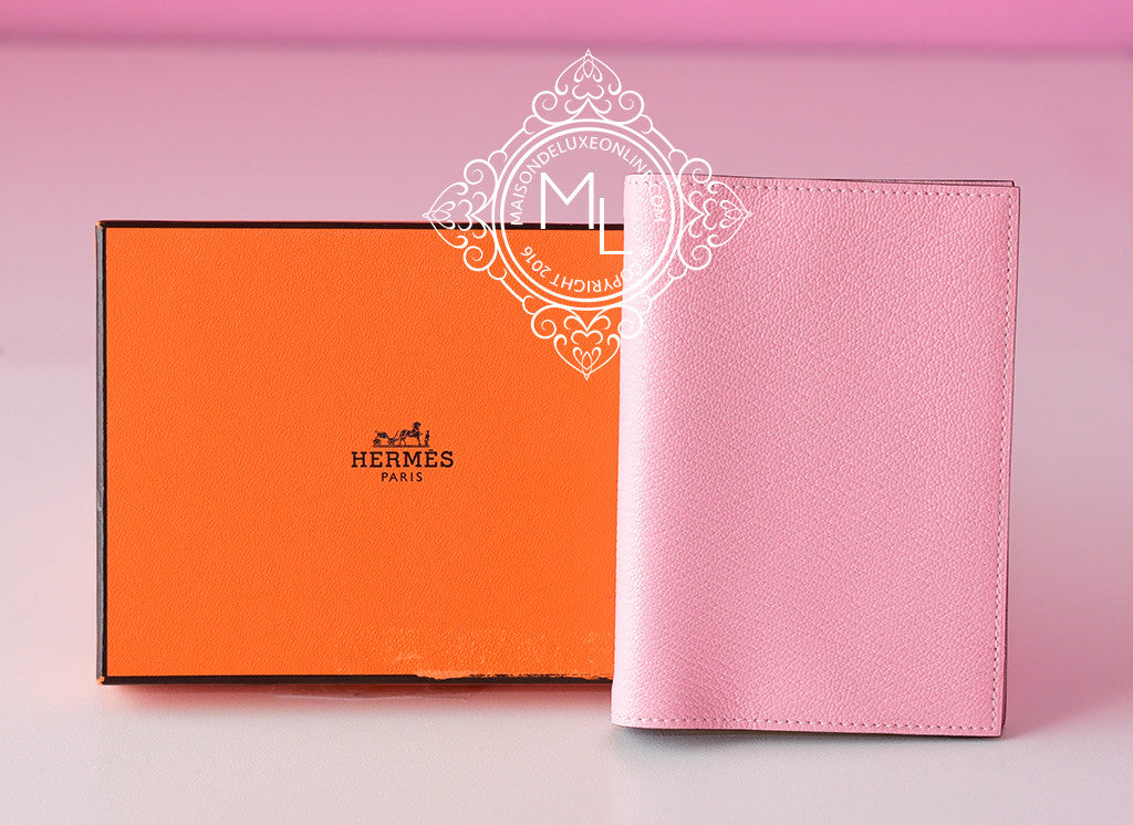 Hermes Rose Sakura Vision Passport / Agenda Notebook Cover (with refill) - New - MAISON de LUXE - 1