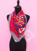 Hermes Red Twill Silk 90 cm Fouets et Badines Scarf