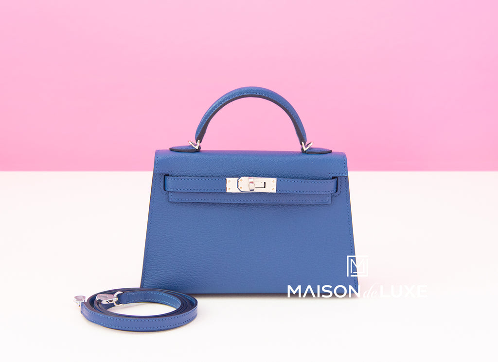 Hermes, Mini Kelly II, Blue Electric Veau, Epsom Leather