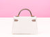 Hermes Mini Kelly II 20 Blanc / Gris Asphalt Epsom