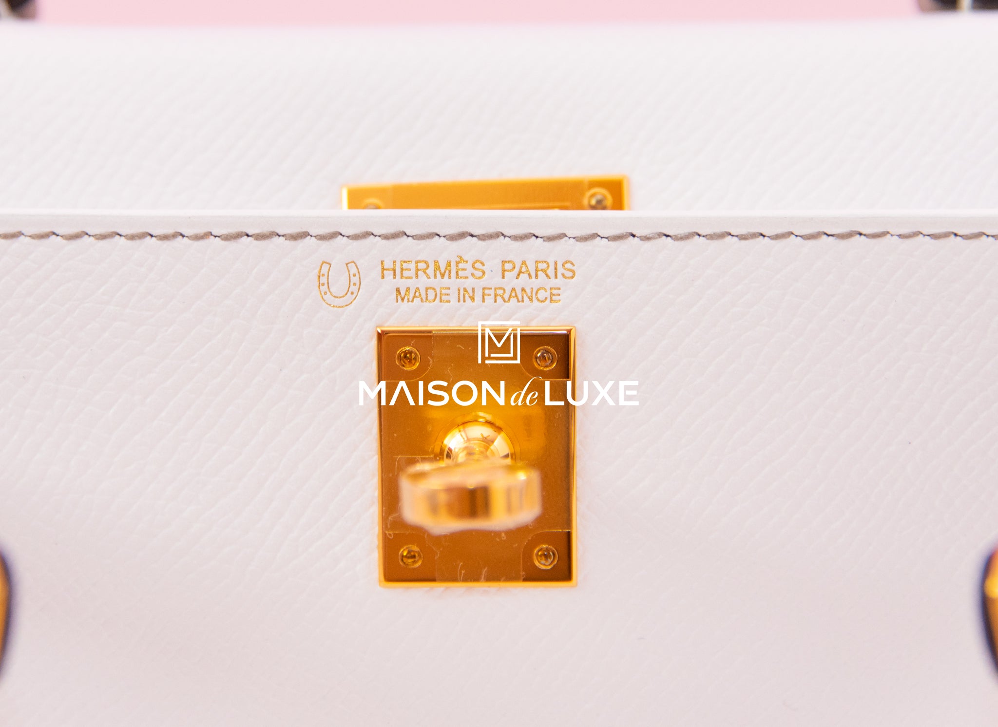 Hermes Blanc (White) & Gris Asphalt Mini Kelly II 20 cm Bag Pochette Clutch