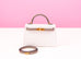 Hermes Mini Kelly II 20 Blanc / Gris Asphalt Epsom