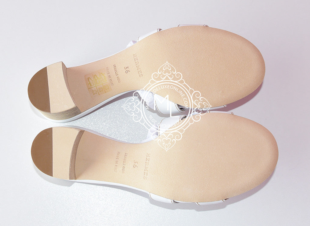 Hermes, Shoes, Brand New Hermes Oasis White Sandal Size 5