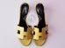 Hermes Womens Jaune Poussi Oasis Patent Sandal Slipper 36.5 Shoes - New - MAISON de LUXE - 2