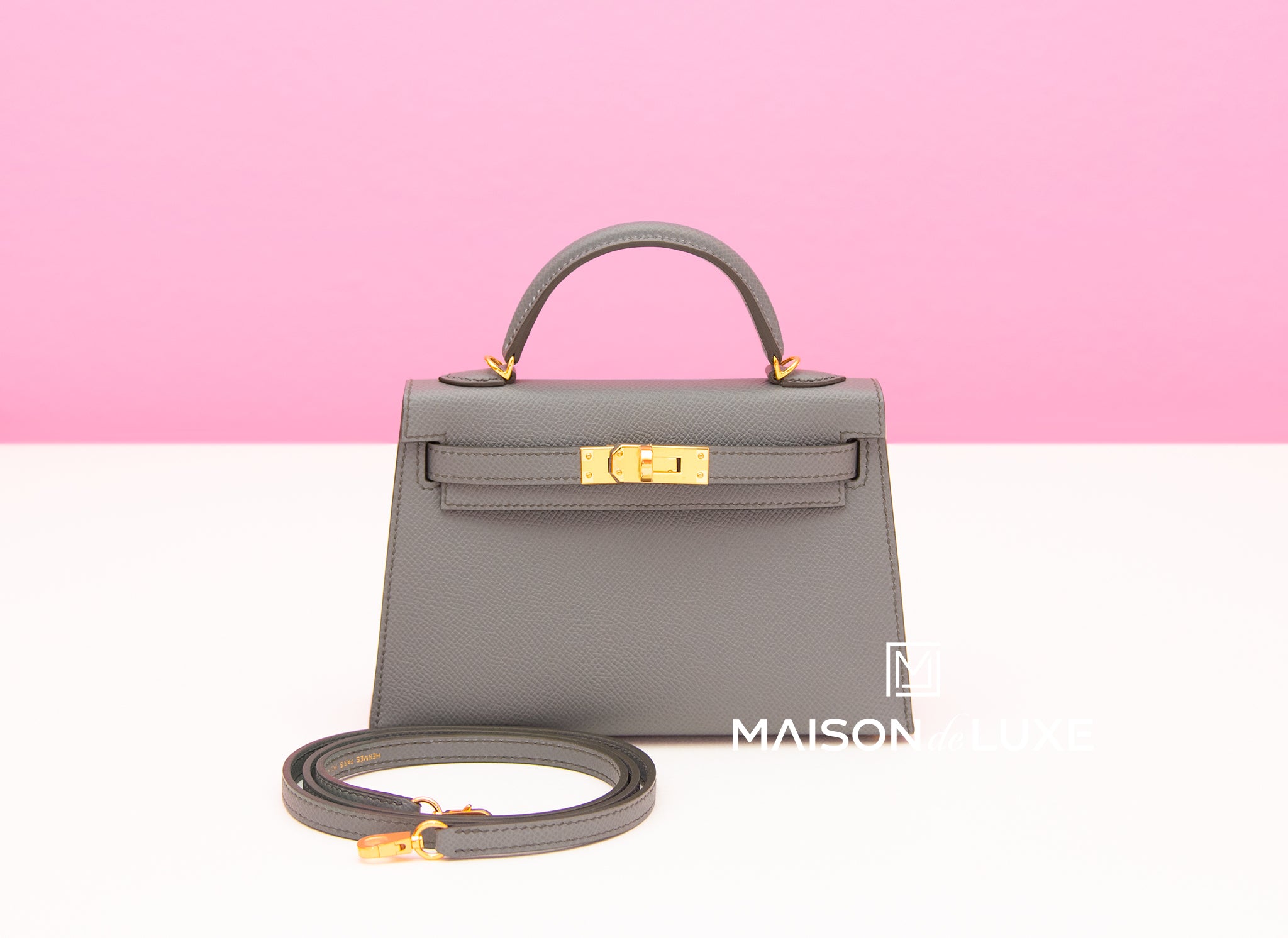 Hermes Vert Amande GHW Epsom Mini Kelly II 20 cm - MAISON de LUXE