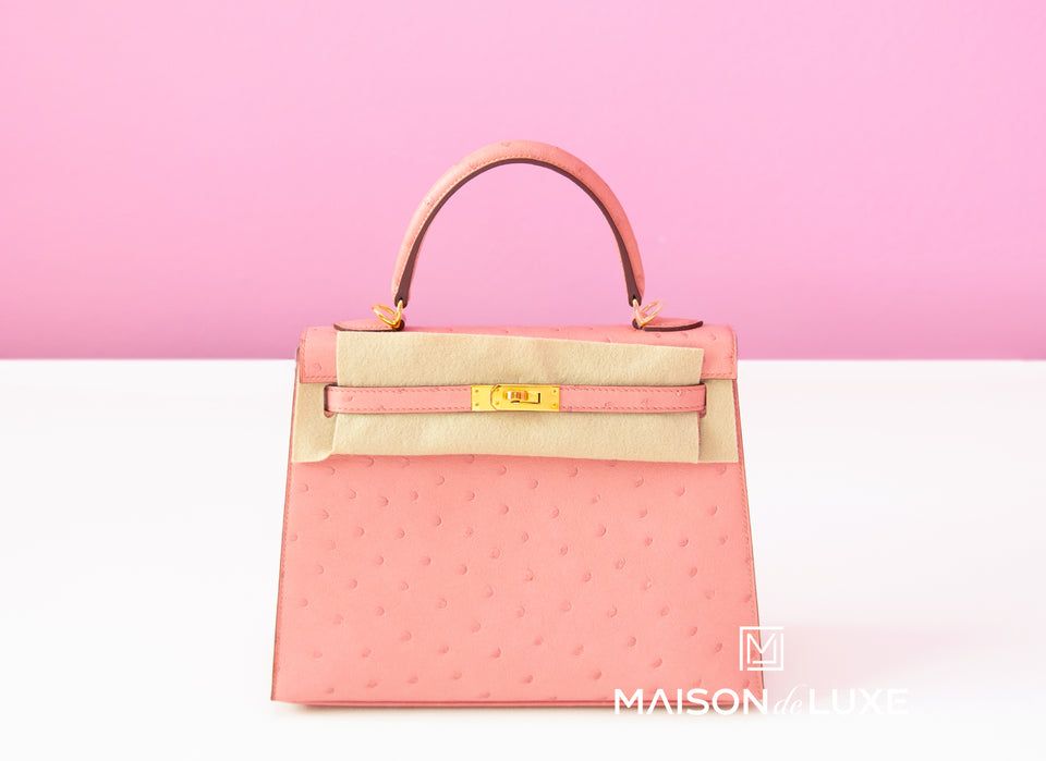 Hermes Kelly Mini 5P Bubblegum Ostrich