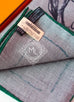 Hermes "Pirouette au Galop" Gray Cashmere 140 GM Shawl Scarf