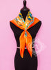 Hermes Orange Twill Silk 90 cm Bouclerie Moderne Scarf