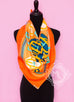 Hermes Orange Twill Silk 90 cm Bouclerie Moderne Scarf