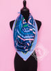 Hermes "Fouets et Badines" Blue Twill Silk 90 cm Scarf