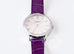 Hermes Diamond Slim d'Hermès Purple Crocodile Watch MM - New - MAISON de LUXE - 11