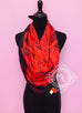 Hermes Rouge Dip Dye Surteint Silk 90 cm Bouquets Sellier Scarf