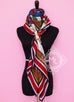 Hermes "Duo d'Etriers" Red Gray Cashmere 140 GM Shawl Scarf