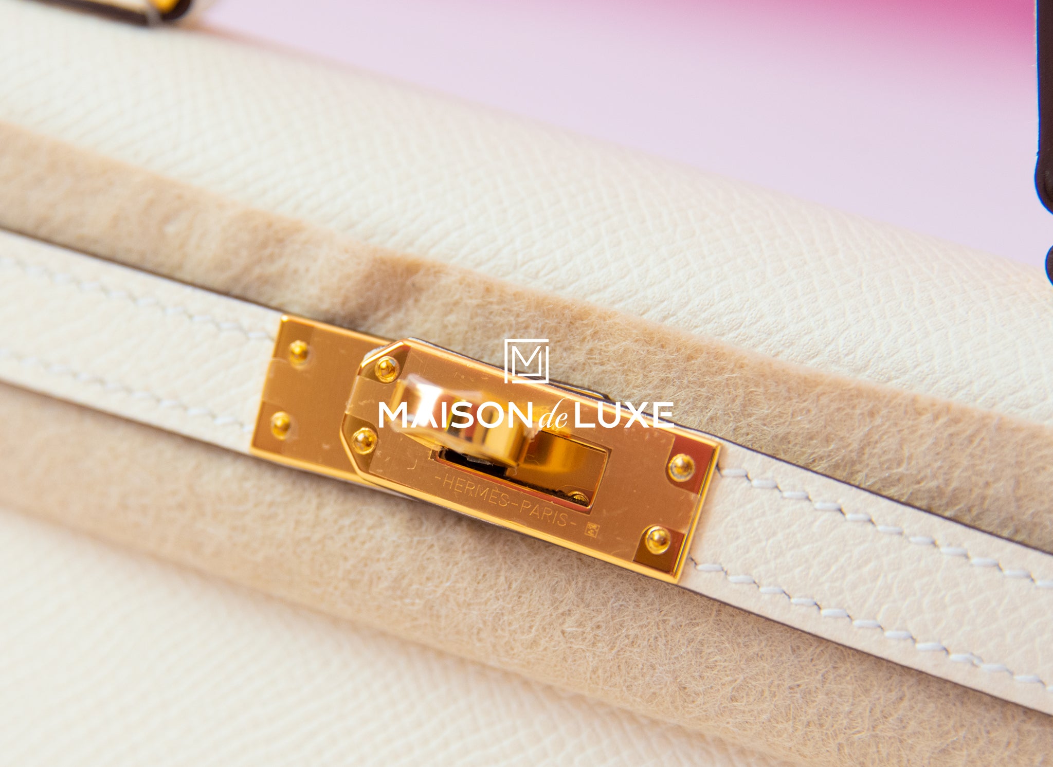 Hermès Hermes Kelly II Mini bag in white Nata Epsom leather. ref