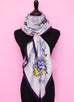 Hermes "Cavalcadour Fleuri" Purple Cashmere 140 GM Shawl Scarf