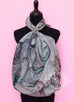 Hermes "Pirouette au Galop" Gray Cashmere 140 GM Shawl Scarf