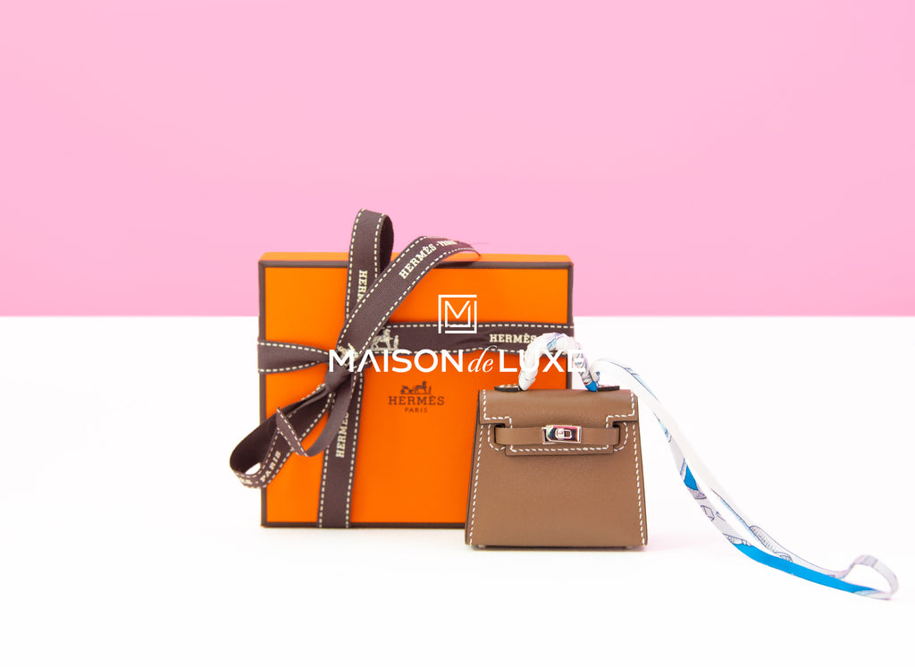 Hermes Etoupe Mini Kelly Twilly Bag Charm