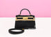 Hermes Mini Kelly II 20 Black Matte Alligator Gold Hardware