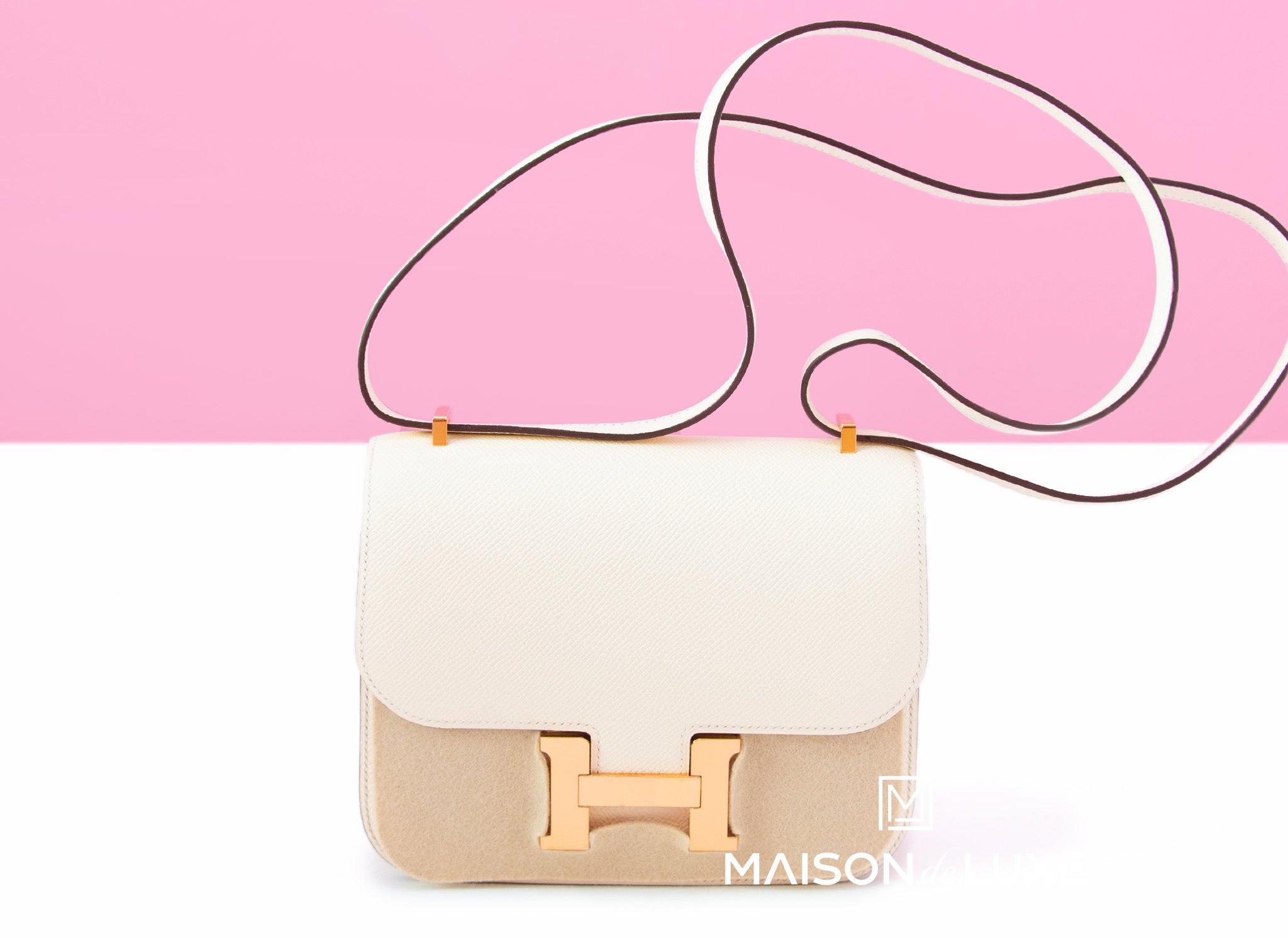 Hermes Nata Off White Epsom Constance Mini 18/19 Handbag Bag