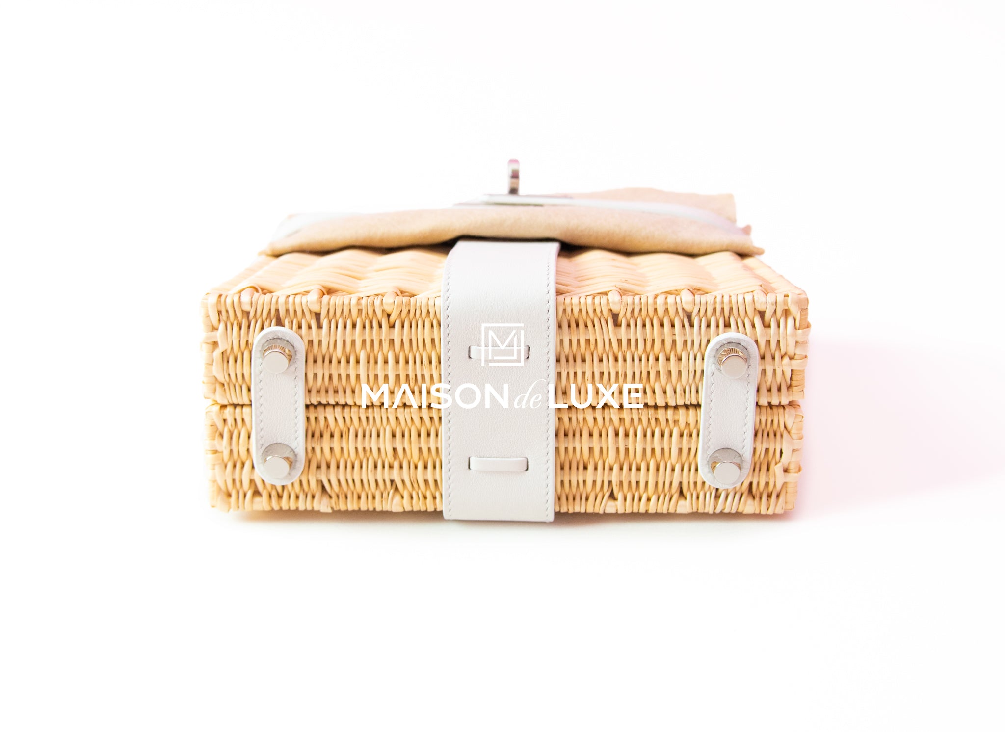 Hermes Blanc White Picnic Mini Kelly Bag Handbag Wicker – MAISON de LUXE
