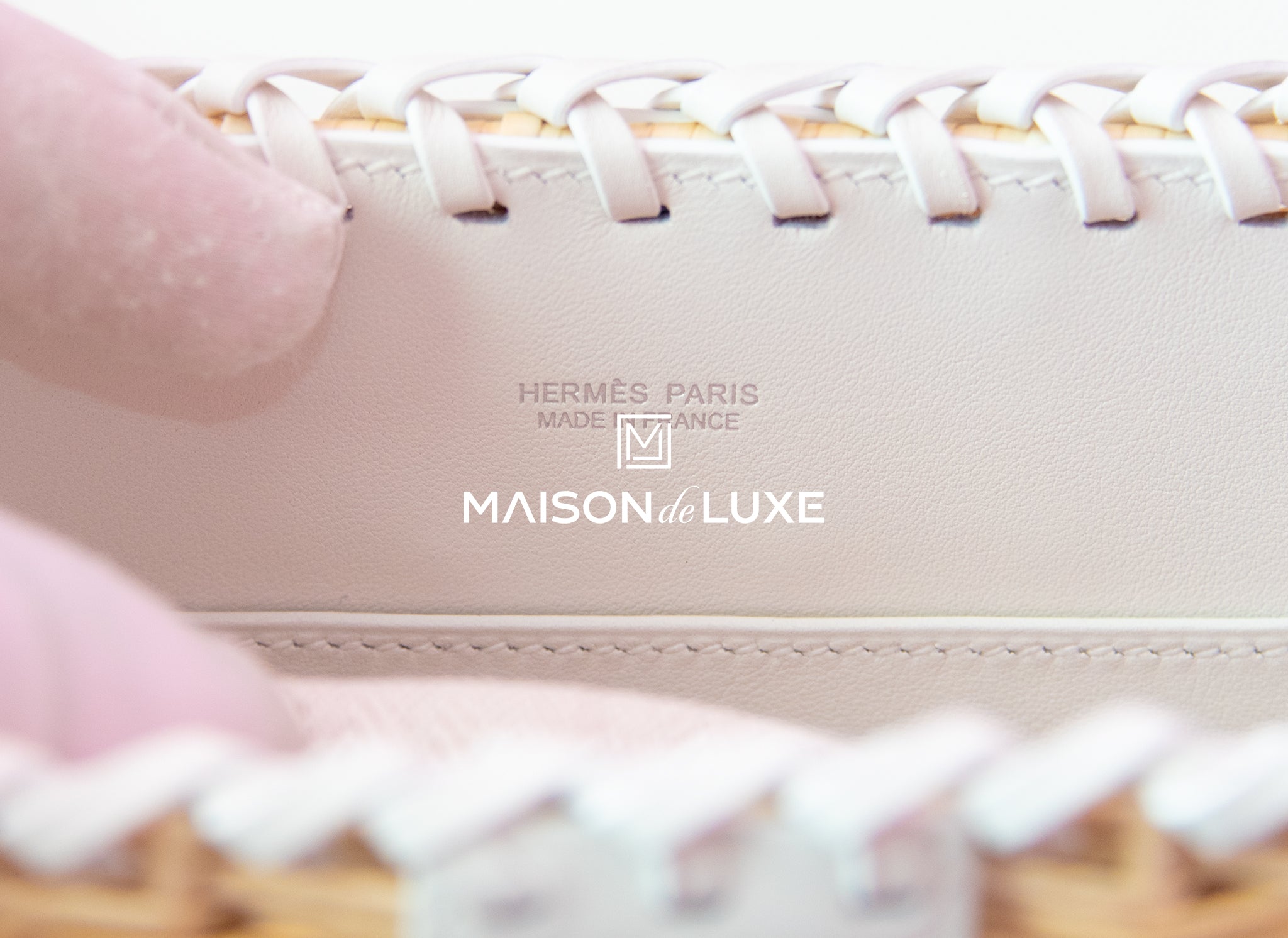 Hermes Blanc White Picnic Mini Kelly Handbag - MAISON de LUXE