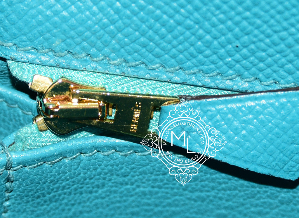 Hermes Bleu Paon GHW Mini Kelly Pochette Clutch - MAISON de LUXE