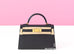 Hermes Mini Kelly II 20 Black Epsom Gold Hardware