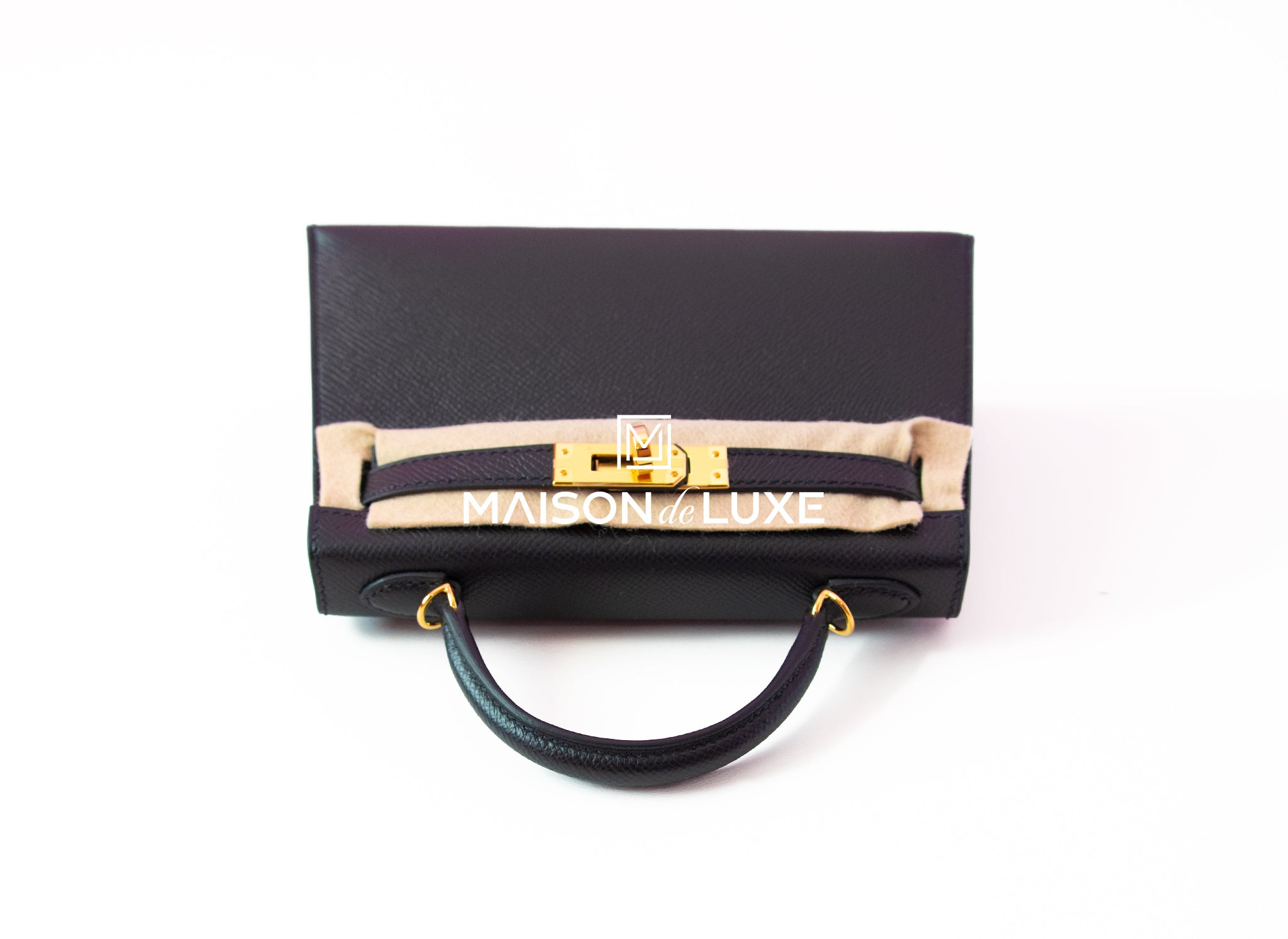 Kelly mini leather handbag Hermès Black in Leather - 32744750