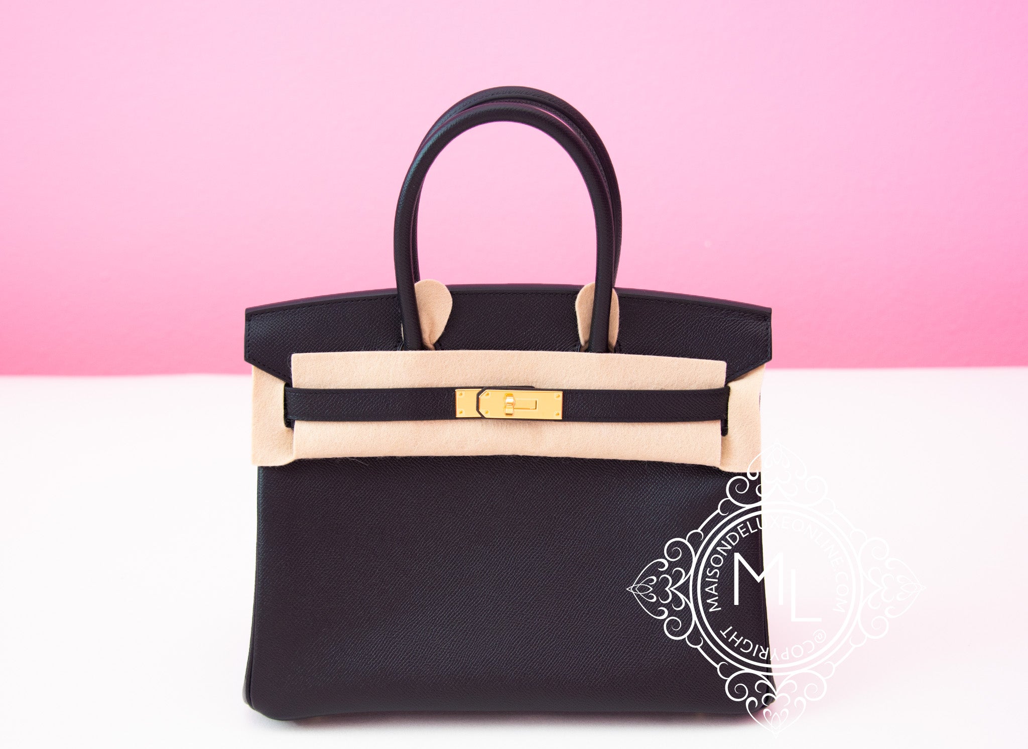 New Hermes Black Noir Epsom GHW Birkin 30 Handbag Bag Kelly Constance –  MAISON de LUXE