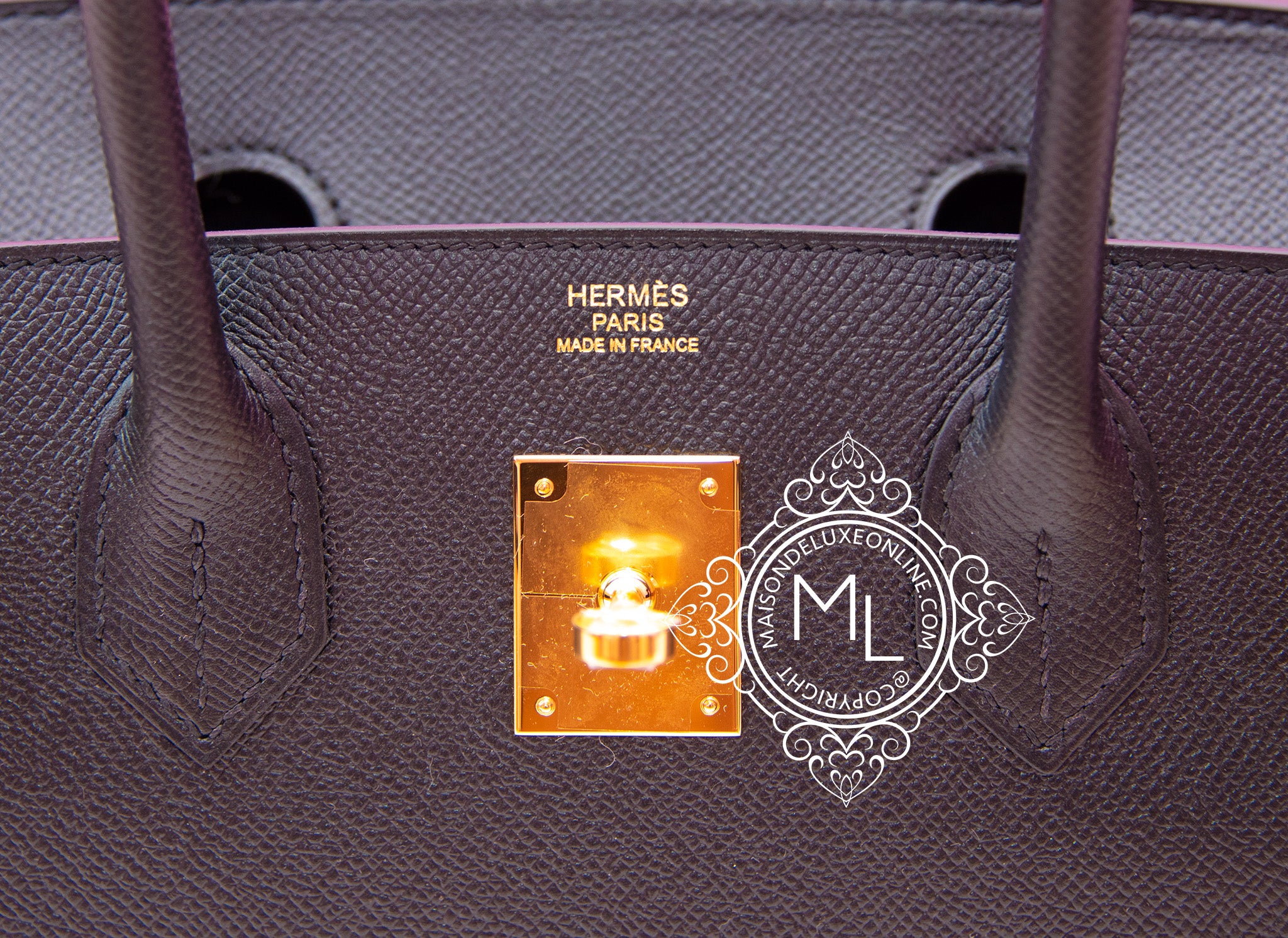 Hermes Black Noir Epsom GHW Birkin 30 Handbag