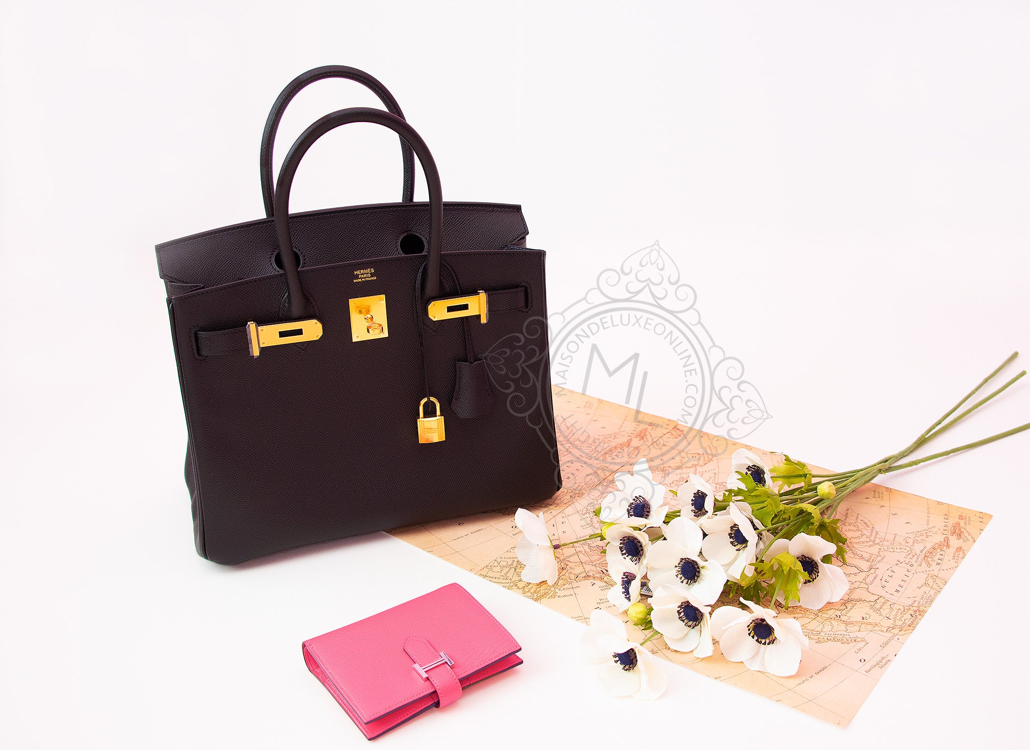 New Hermes Black Noir Epsom GHW Birkin 30 Handbag Bag Kelly Constance –  MAISON de LUXE