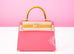 Hermes Rose Azalee + Jaune d'Or HSS Sellier Epsom Kelly 25 Handbag