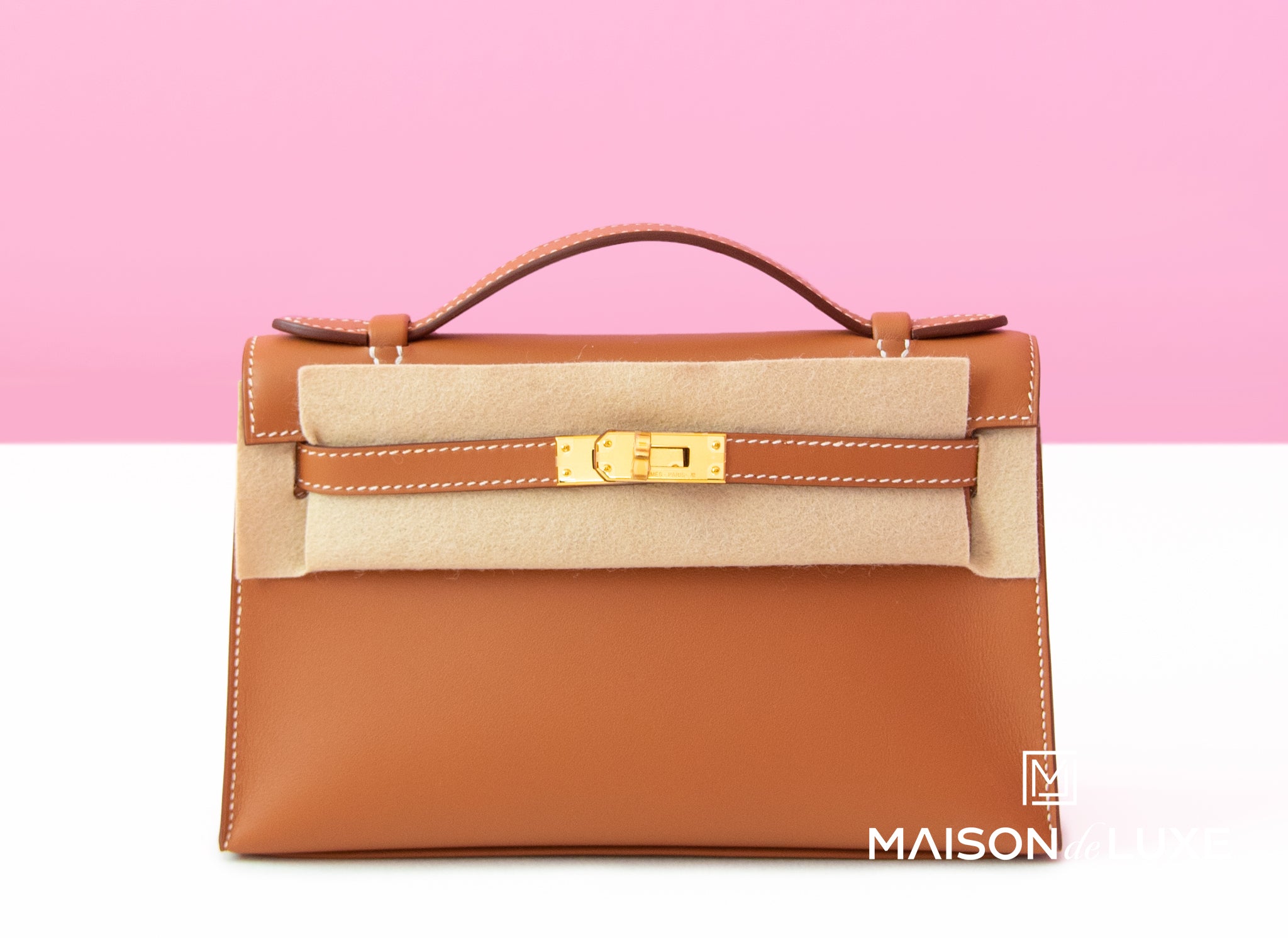 Hermes Gold GHW Swift Mini Kelly Pochette Clutch - MAISON de LUXE