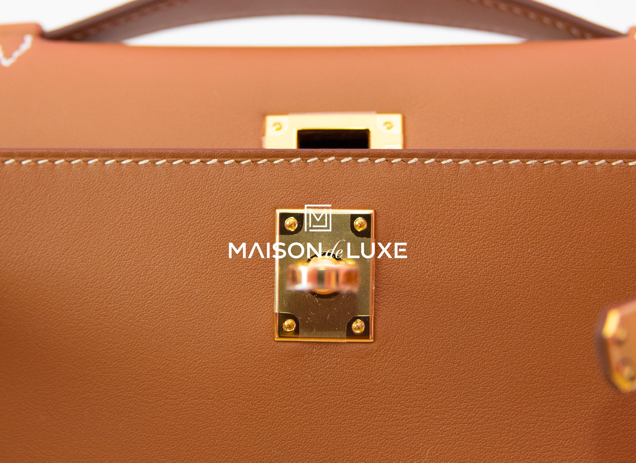 Hermes Mini Kelly Pochette Gold Swift GHW Clutch