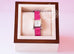 Hermes Diamond H Hour Watch PM Fuchsia Crocodile Strap - New - MAISON de LUXE - 3