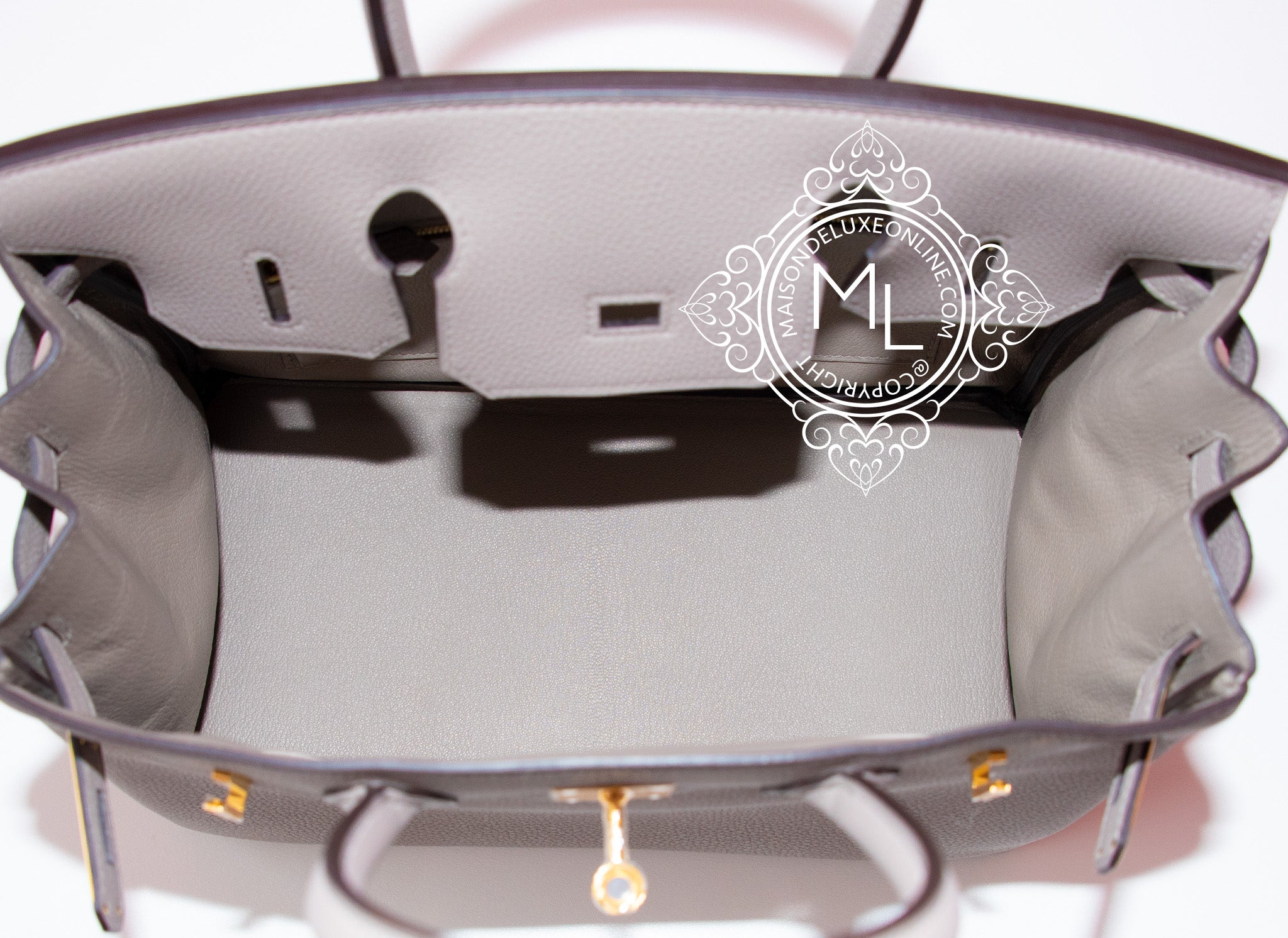 Hermes Birkin 30 cm Handbag in Grey béton Togo Leather