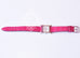 Hermes Diamond H Hour Watch PM Fuchsia Crocodile Strap - New - MAISON de LUXE - 4