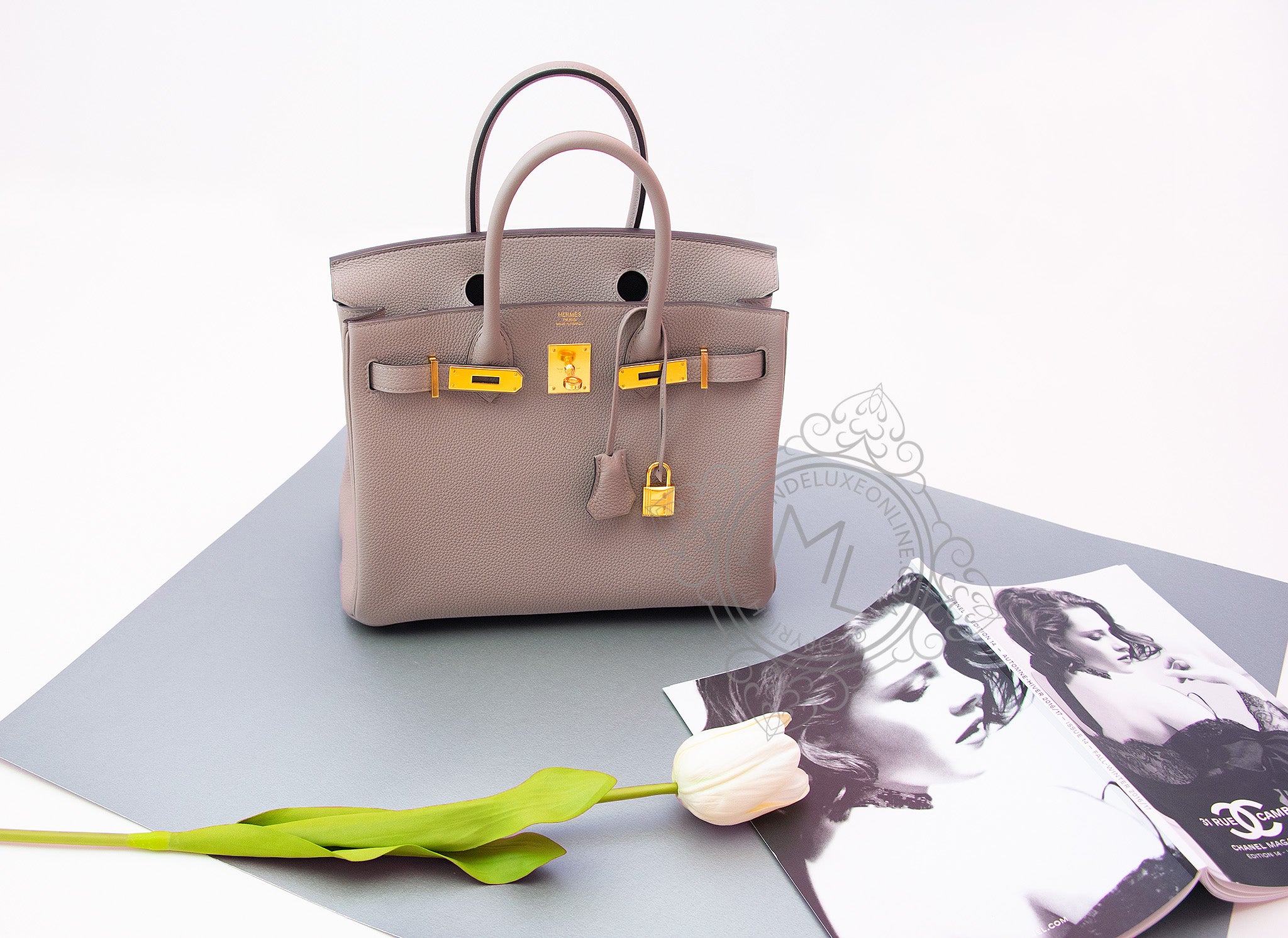 Birkin Bag Kelly Bag Grey Hermes Gris Asphalte Togo GHW Birkin 30