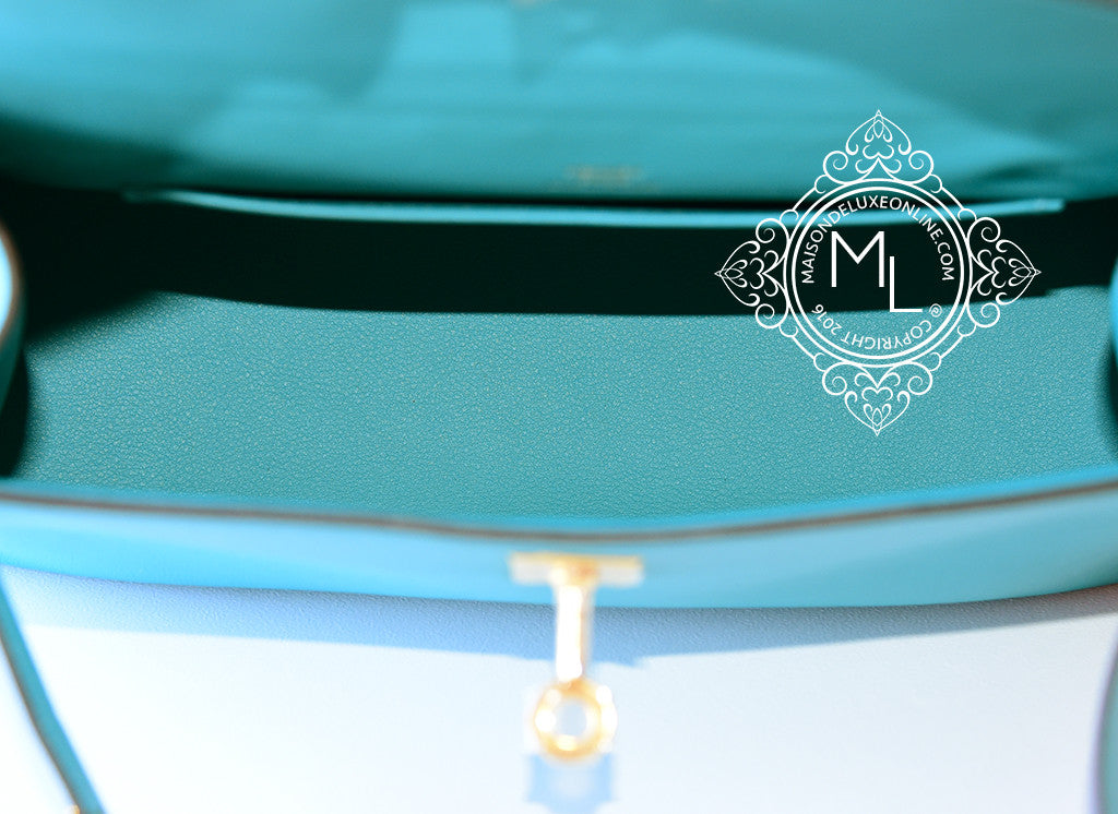 Hermès Kelly Pochette Mini Bleu Glacier Bag