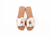 Hermes Women's Metallic Rose Dore Oran Sandal Slipper 38 Shoes