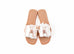 Hermes Women's Metallic Rose Dore Oran Sandal Slipper 38 Shoes