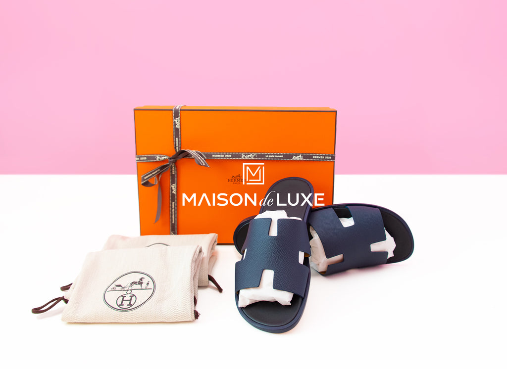Hermes Men's Marine Blue Izmir Sandal 44 Shoes