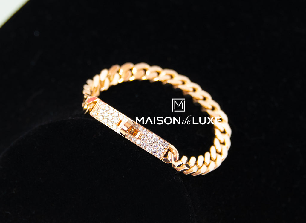 Hermes 18K Rose Gold Collier de Chien CDC Bangle ST Bracelet Cuff – MAISON  de LUXE