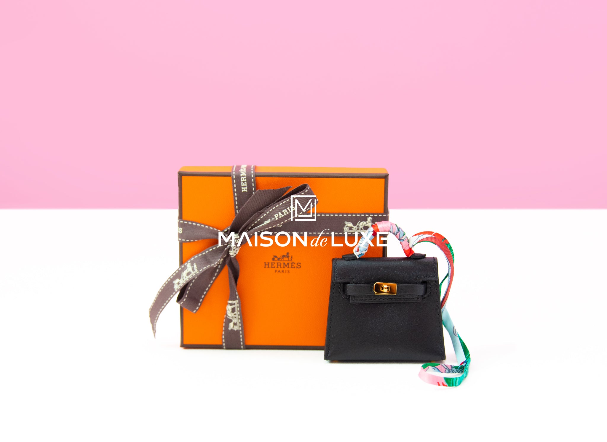 Hermès Micro Mini Kelly Twilly Bag Charm Black Box Calf Leather Palladium  Hardware
