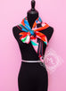 Hermes Red Blue Twill Silk 90 cm Sea Surf and Fun Scarf