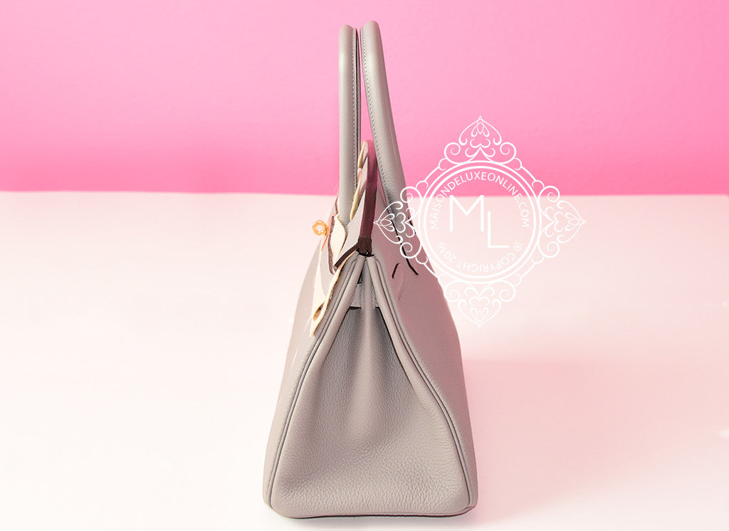 Replica Hermes Lindy 30cm Bag In Gris Tourterelle Clemence Leather GHW