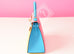 Hermes Soufre Pink Rose Confetti Blue Aztec Sellier Chèvre Kelly 28 Handbag