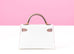 Hermes Mini Kelly II 20 Blanc / Gris Asphalt Epsom