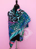 Hermes "Jaguar Quetzal" Blue Cashmere 140 GM Shawl Scarf