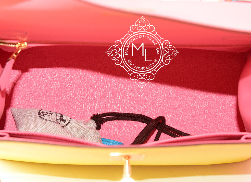 Hermès Kelly 28cm Sellier Veau Epsom Rose Confetti 1Q Gold